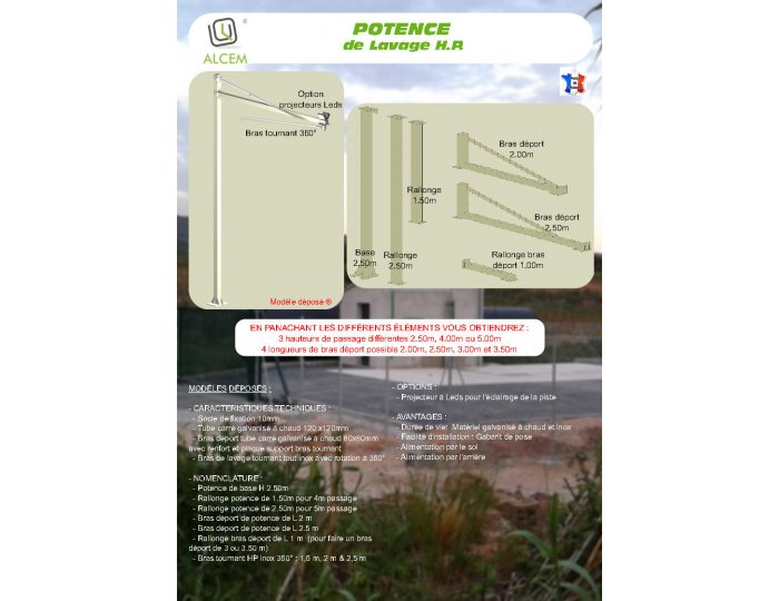 ALCEM POT-LAV 4M : potence de lavage-4m-INOX