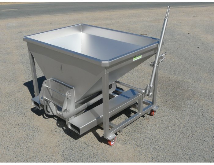 Trémie à guillotine avec trappe étanche pour vendange